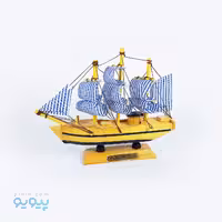 ماکت کشتی چوبی بادبانی دکوری کوچک 15 سانتی
