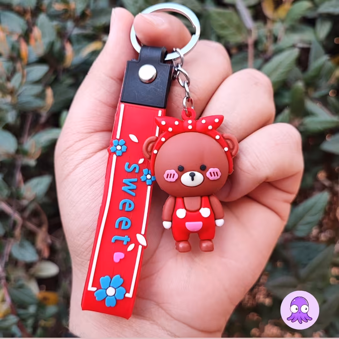 جاکلیدی سیلیکونی فانتزی طرح خرس کیوت