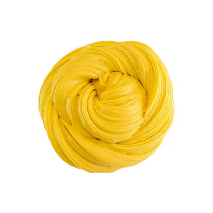 اسلایم خامه ای رنگ زرد ظرف 310 گرمی پر قلنج و کشسانی بالا