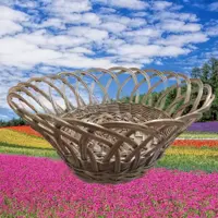 سبد حصیری میوه پنجره ای  تیناسادات 35در15 سانت تضمین کیفی  خودرنگ قابل شستشو   300گرم 