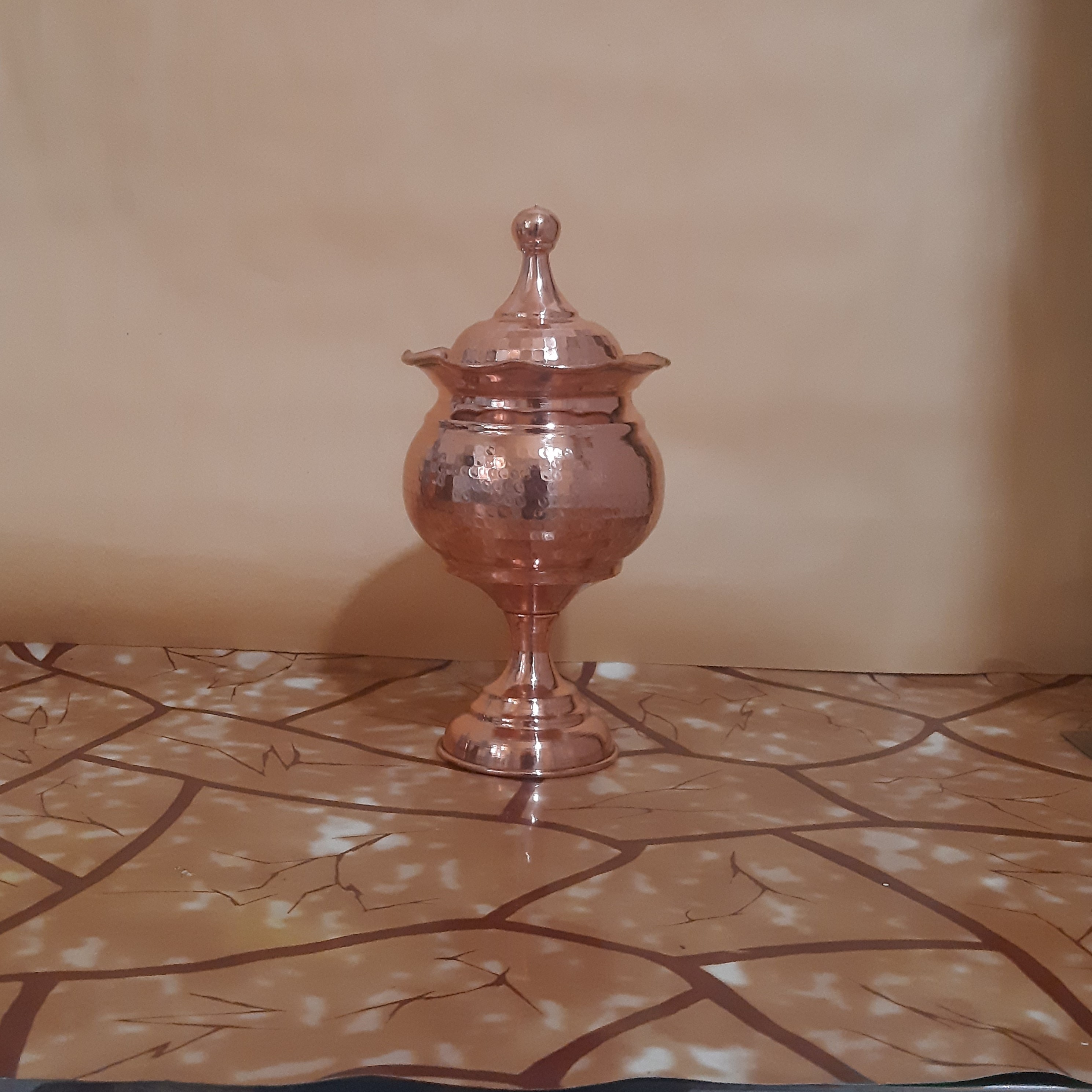 قندان مسی پایه دار لاله مرادی نو