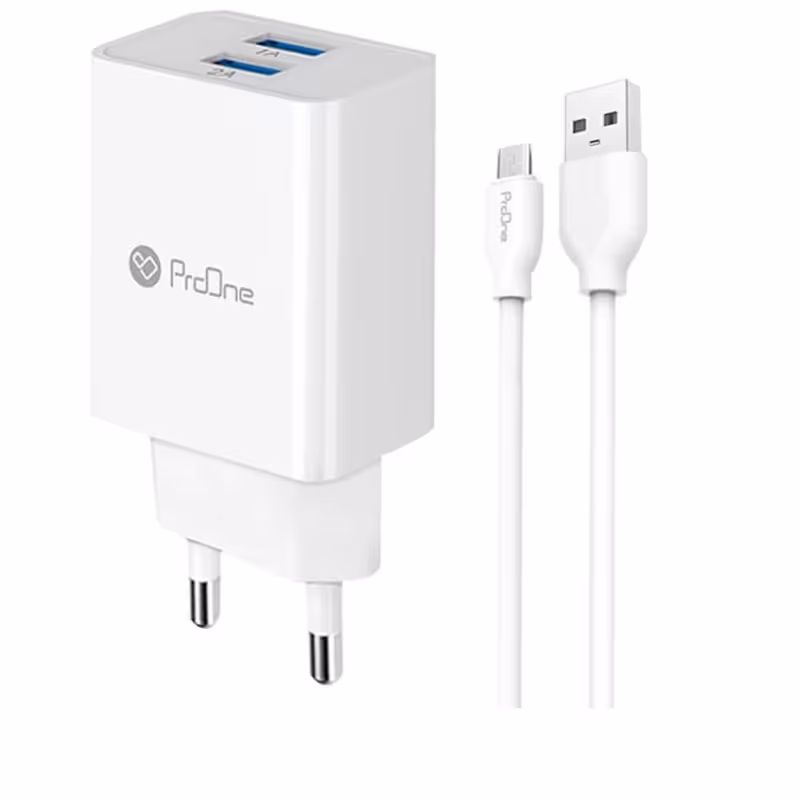 شارژر 2 پورت 15وات پرووان 525 به همراه کابل میکرو