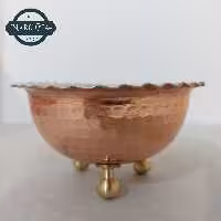 پیاله هفت سین مسی کوچک نانو شده پایه دار زنجان