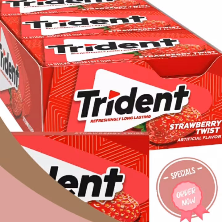 ادامس توت فرنگی تریدنت