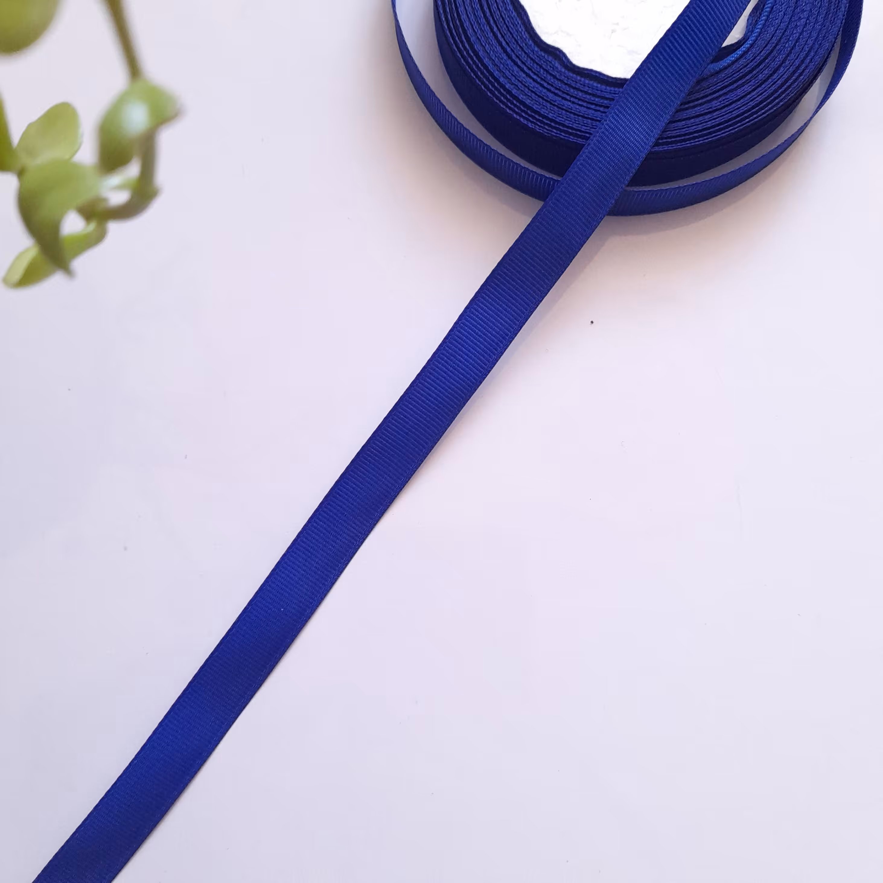 روبان گروگرن یک سانتی ساده آبی کاربنی