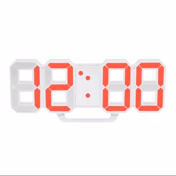 ساعت دیواری و رومیزی دیجیتال سه بعدی بدنه سفید مدل X Segment Clock