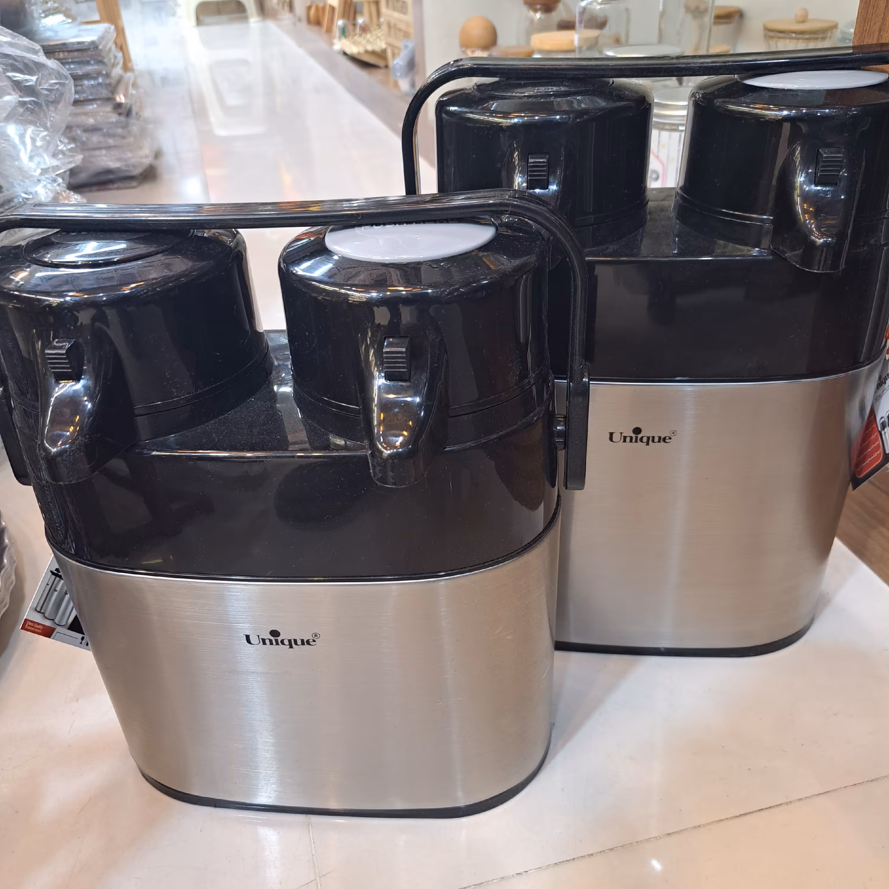 فلاسک دو قلو 3.2 لیتری شیشه دار بدنه استیل برند یونیک