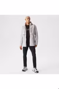 کاپشن خاکستری مردانه مانتو کلاهدار اورجینال Lacoste