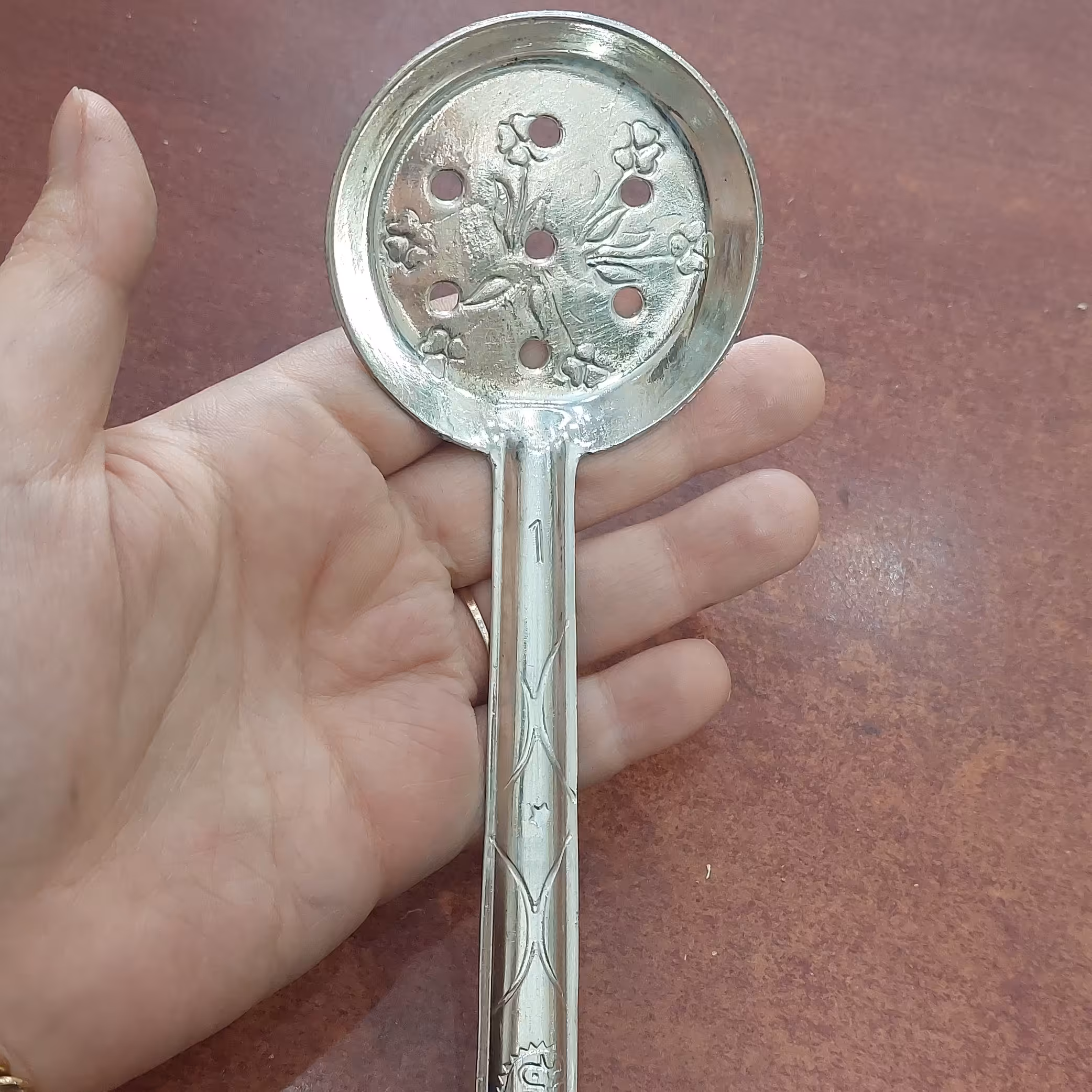 کفگیرمسی دوعددی سایزیک قلع شده