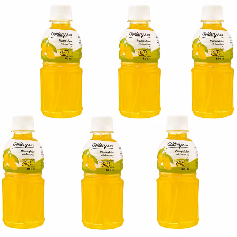 نوشیدنی انبه حاوی تکه های نارگیل گلدن مکس - 300 میلی لیتر بسته 6 عددی