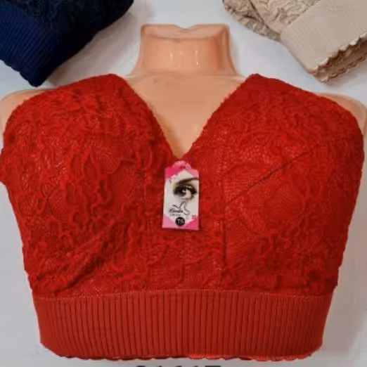 سوتین کش پهن دانتل زیر نخ کش و رکاب عالی با کیفیت  سایز 75 سرمه ای