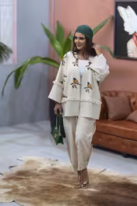 کت لنین مزونی مدل طوطیا