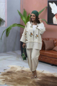 کت لنین مزونی مدل طوطیا