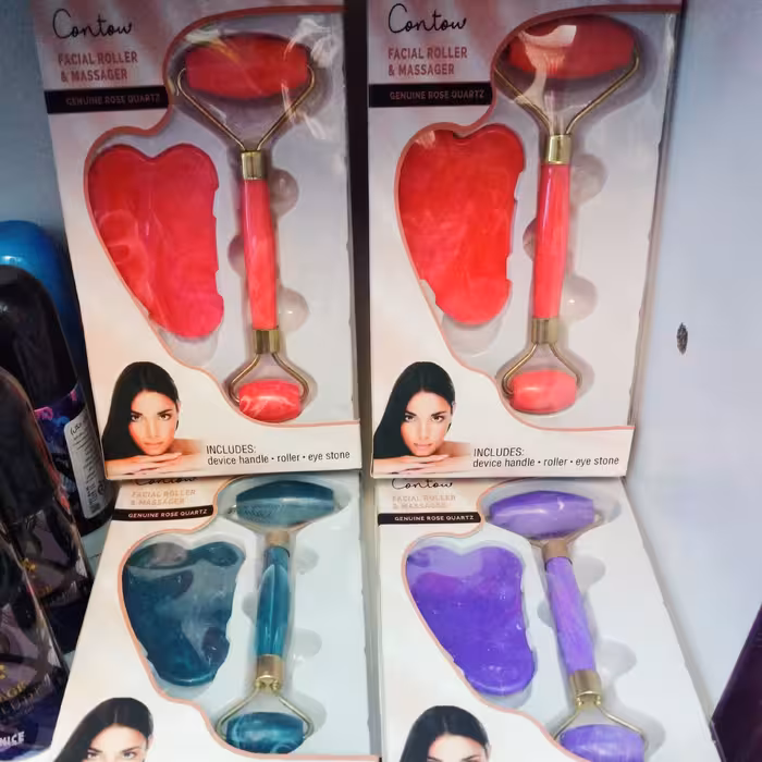 ماساژور دستی صورت جیدرولر به همراه سنگ گوشا