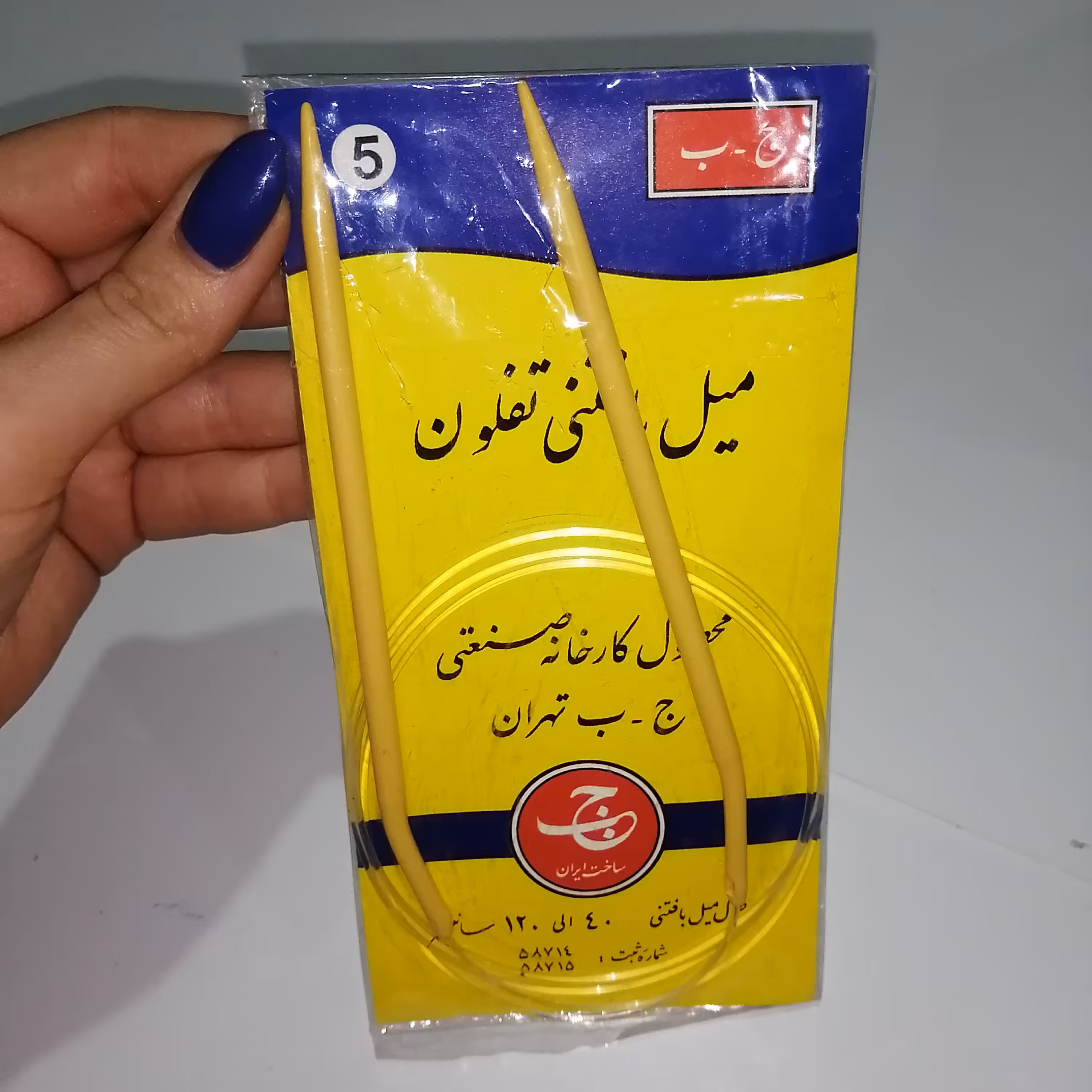 میل بافتنی سایز 5 طرح چوب تفلون 