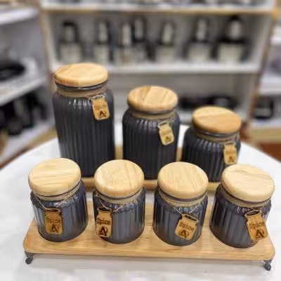 پا سماوری 7 پارچه درب چوبی