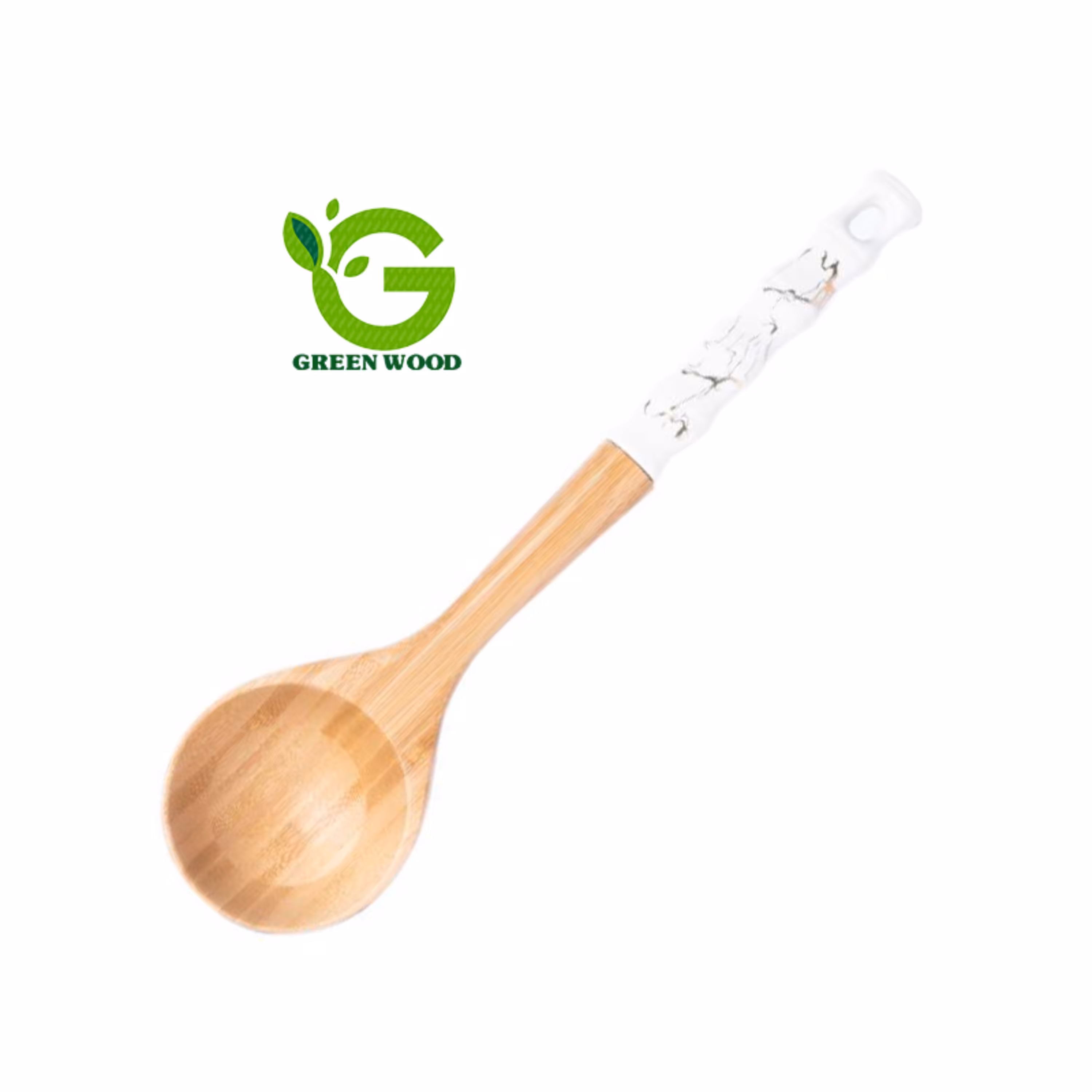 ملاقه آشپزی بامبو دسته سرامیکی مدل ماربل   White    کد Gw40901003