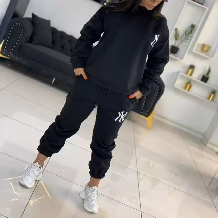 بلوز شلوار فشن طرح NY تو کرک بسیار گرم اسپرت 