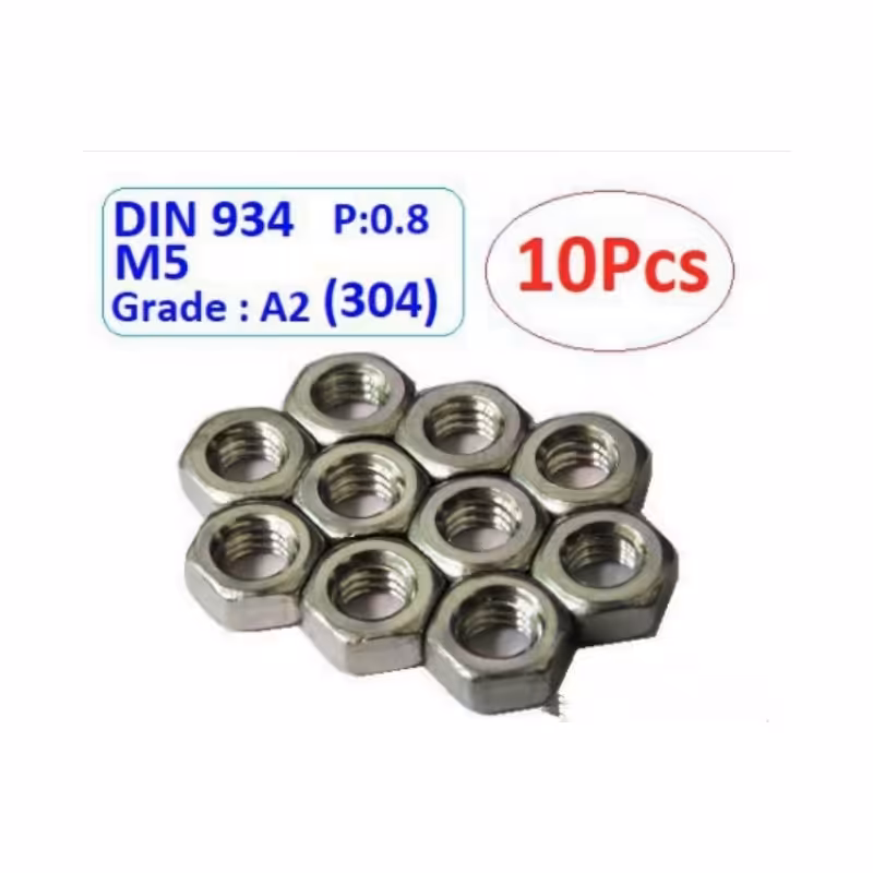 مهره 6 گوش دارای  کاسه نمد M5 تعداد در بسته بندی 10 عدد