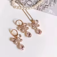 نیم ست جواهری استیل طرح پروانه