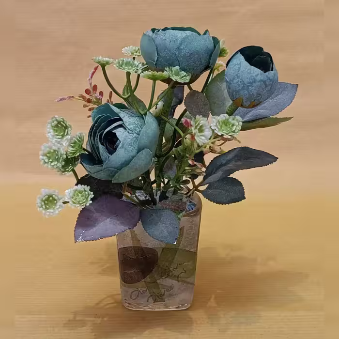 گلدان گل مصنوعی و گلدان دکوپاژ دستمال کاغذی 