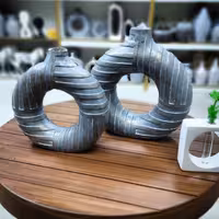 گلدان پلی استر مدل دونات مجموعه 2 عددی