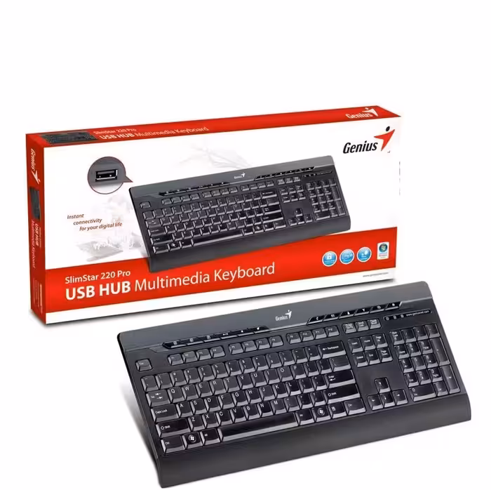 صفحه کلید مالتی‌مدیا جنیوس مدل اسلیم استار 220 پرو