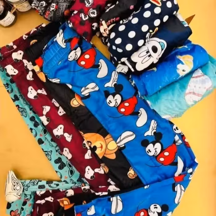 شلوار مخمل طرحدار استیکری