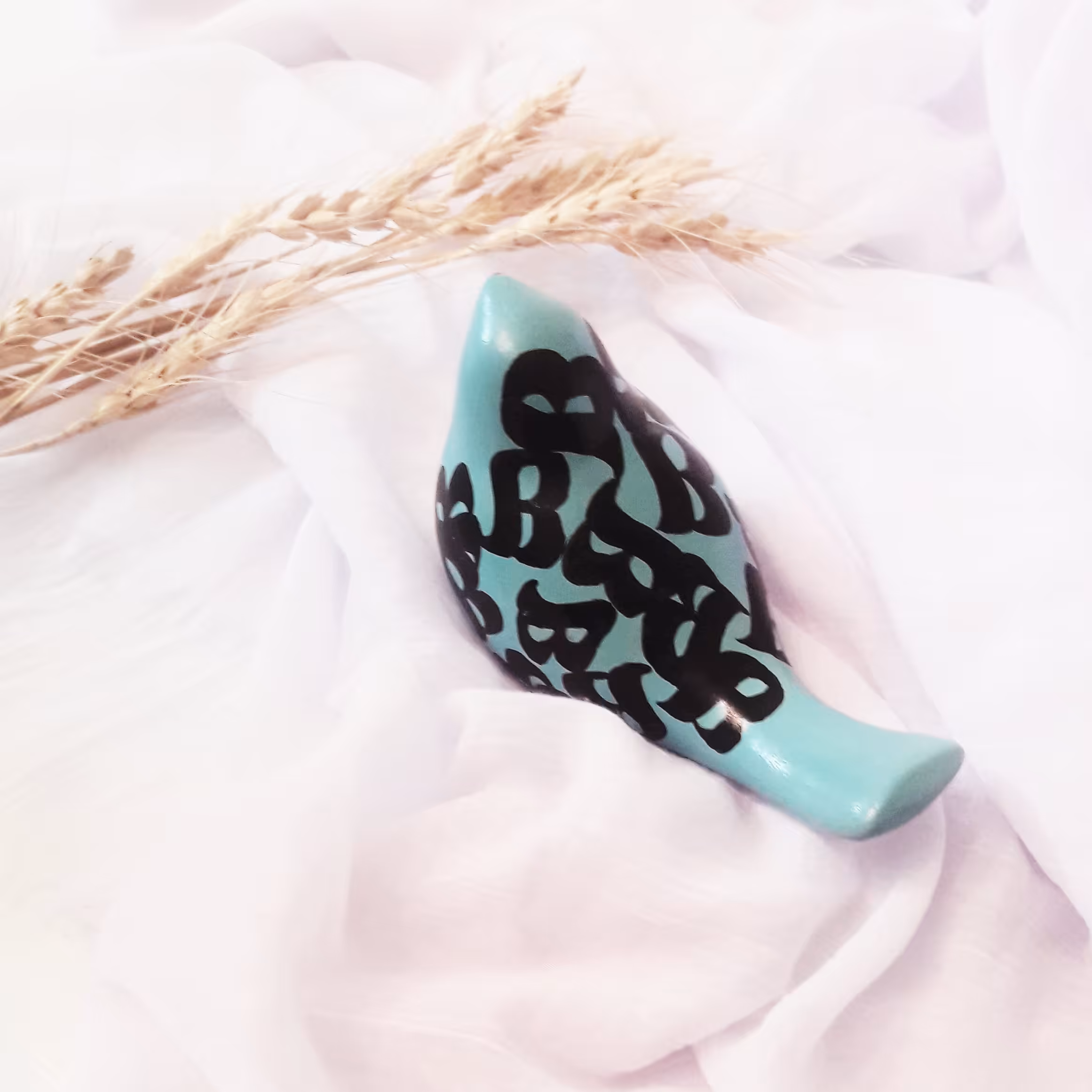 کبوتر  دکوری کالیگرافی حرف  هـ سرامیکی دستنوشته ضدآب 12 سانتی