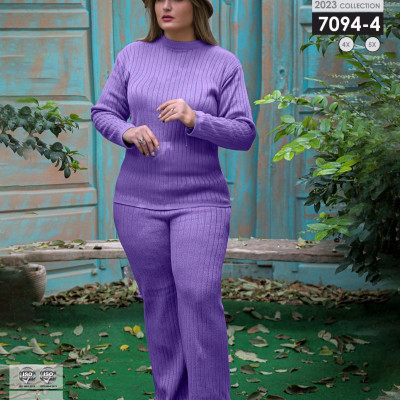 ست بلوز شلوار بافت سایز بزرگ 7094