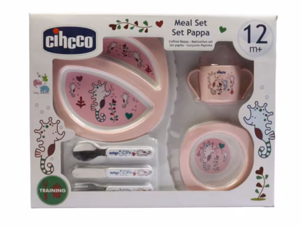 ست ظرف غذای 6 تکه نوزادی دخترانه صورتی رنگ سیه کو cihcco