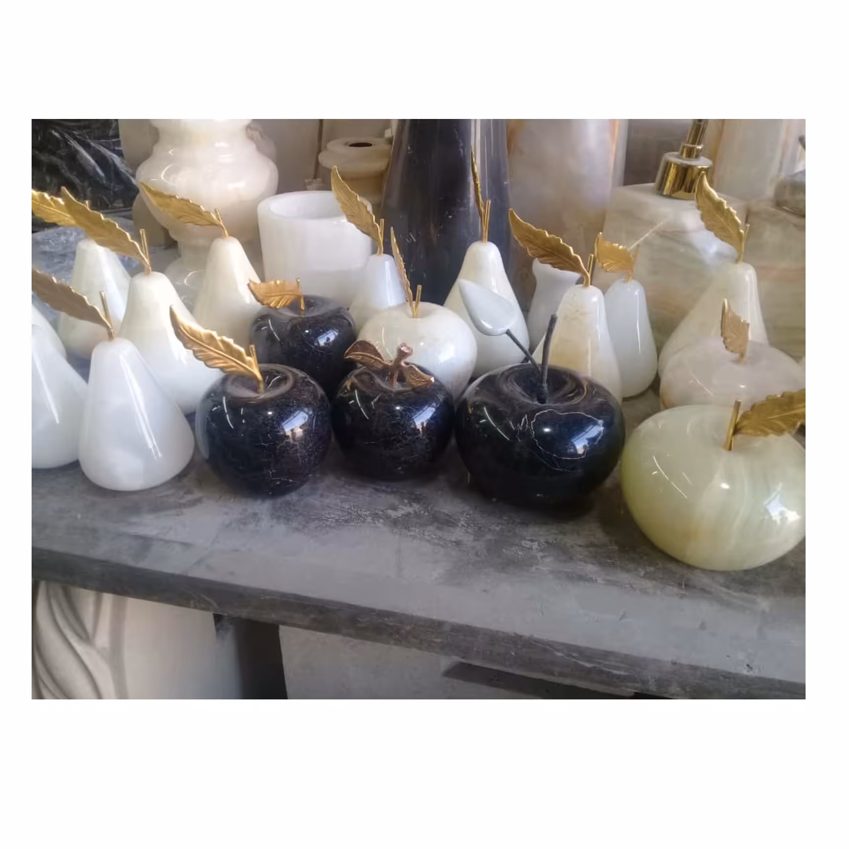 میوه سنگی ( سیب سنگی و گلابی سنگی ) دکوری تزئینی مرمرو نجف آباد و قروه (دانه ای)