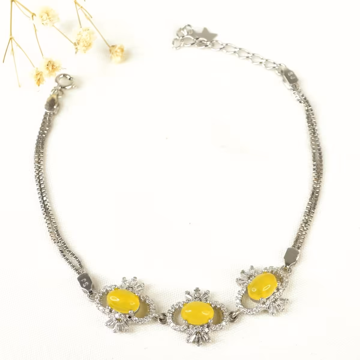 دستبند جواهری با سنگ شرف الشمس کد10003