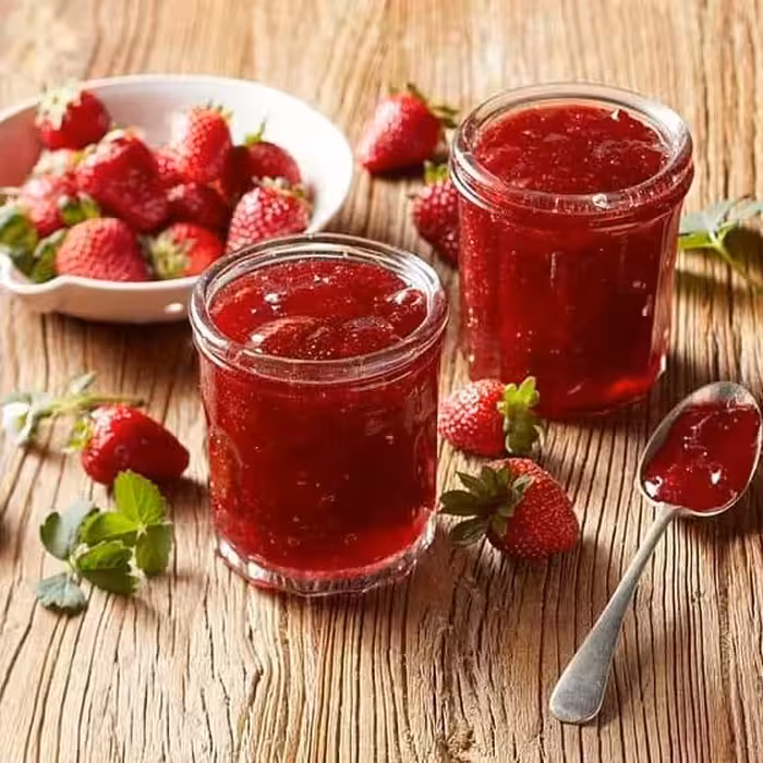 مربای توت فرنگی طبیعی 370گرمی حاج اکبر