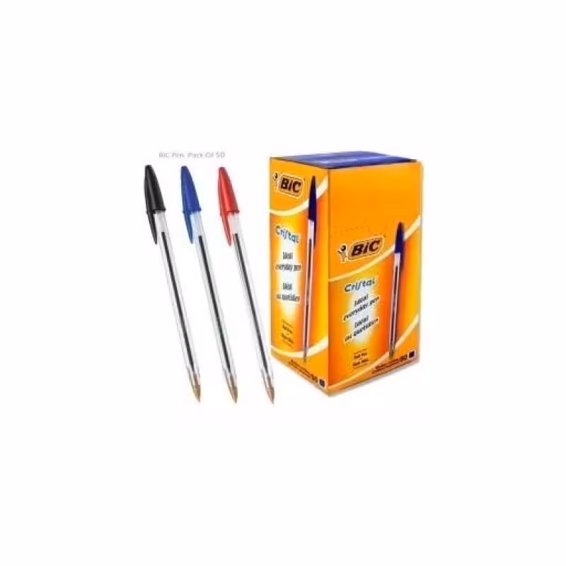 خودکار بیک مدل کریستال رنگ مشکی پک 7 عددی