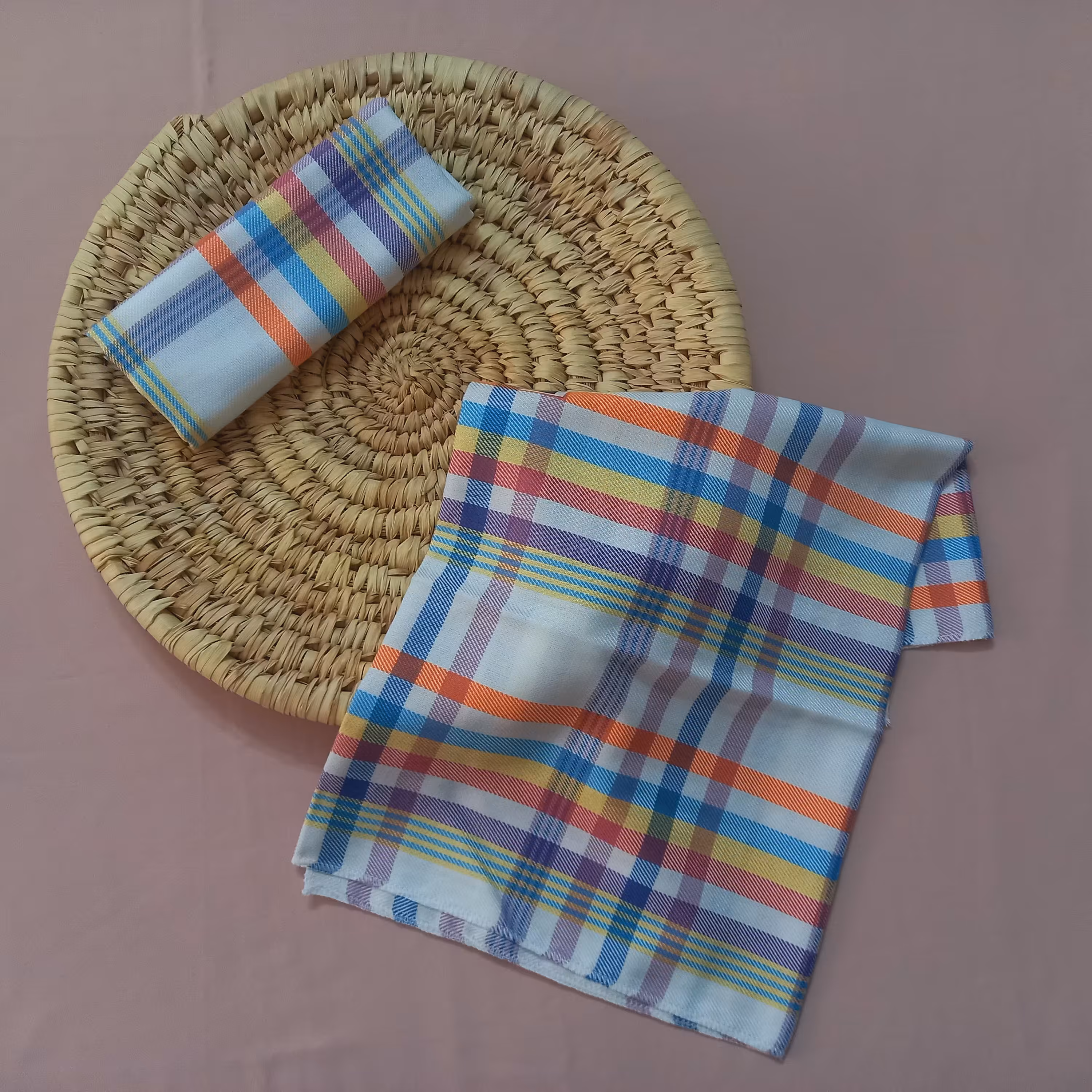 یک جفت دستمال خشک کن ظروف نخ خالص(50 در 70)