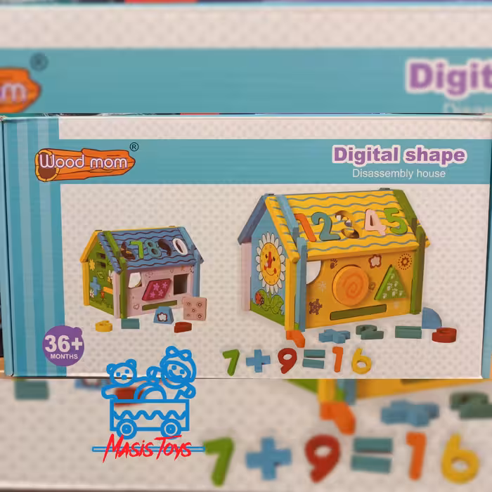 کلبه لگویی چوب اموزش  ساعت واشکال وشماره ها وچهار عمل اصلی ورنگها جنس عالی وارداتی مناسب برای گروه سنی سه سال به بالا