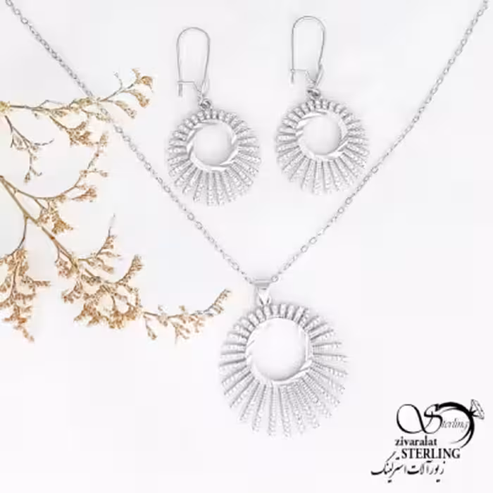 نیمست جواهری طرح خورشیدی با کد 12423