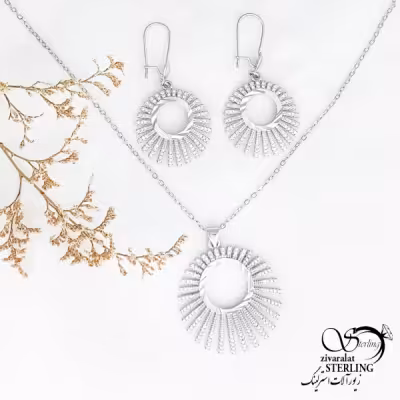 نیمست جواهری طرح خورشیدی با کد 12423