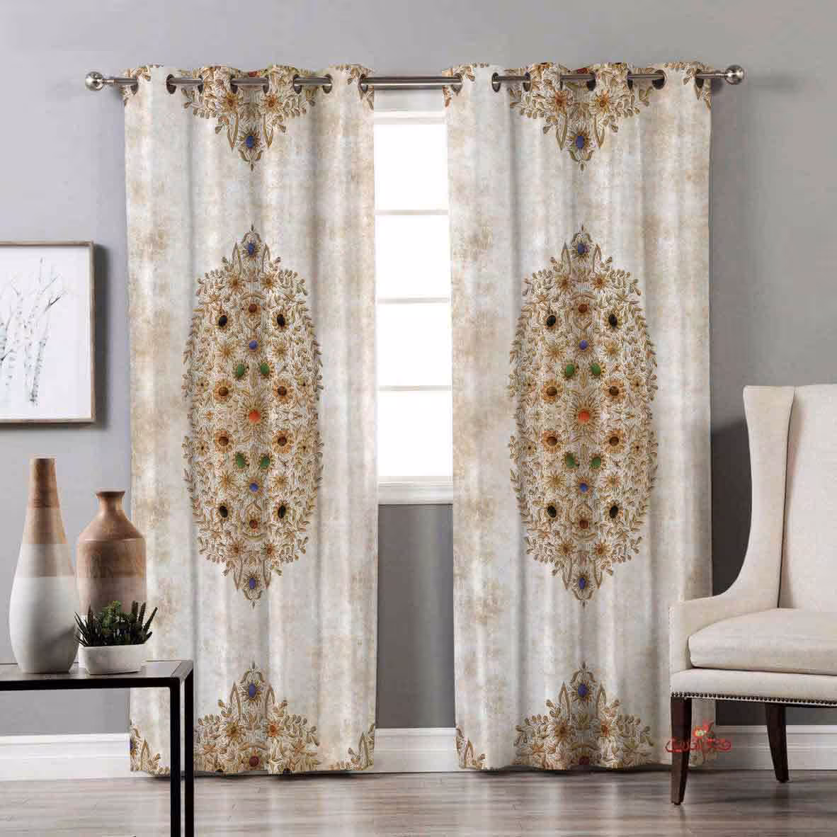 پرده 2عددی سنتی کد 2227