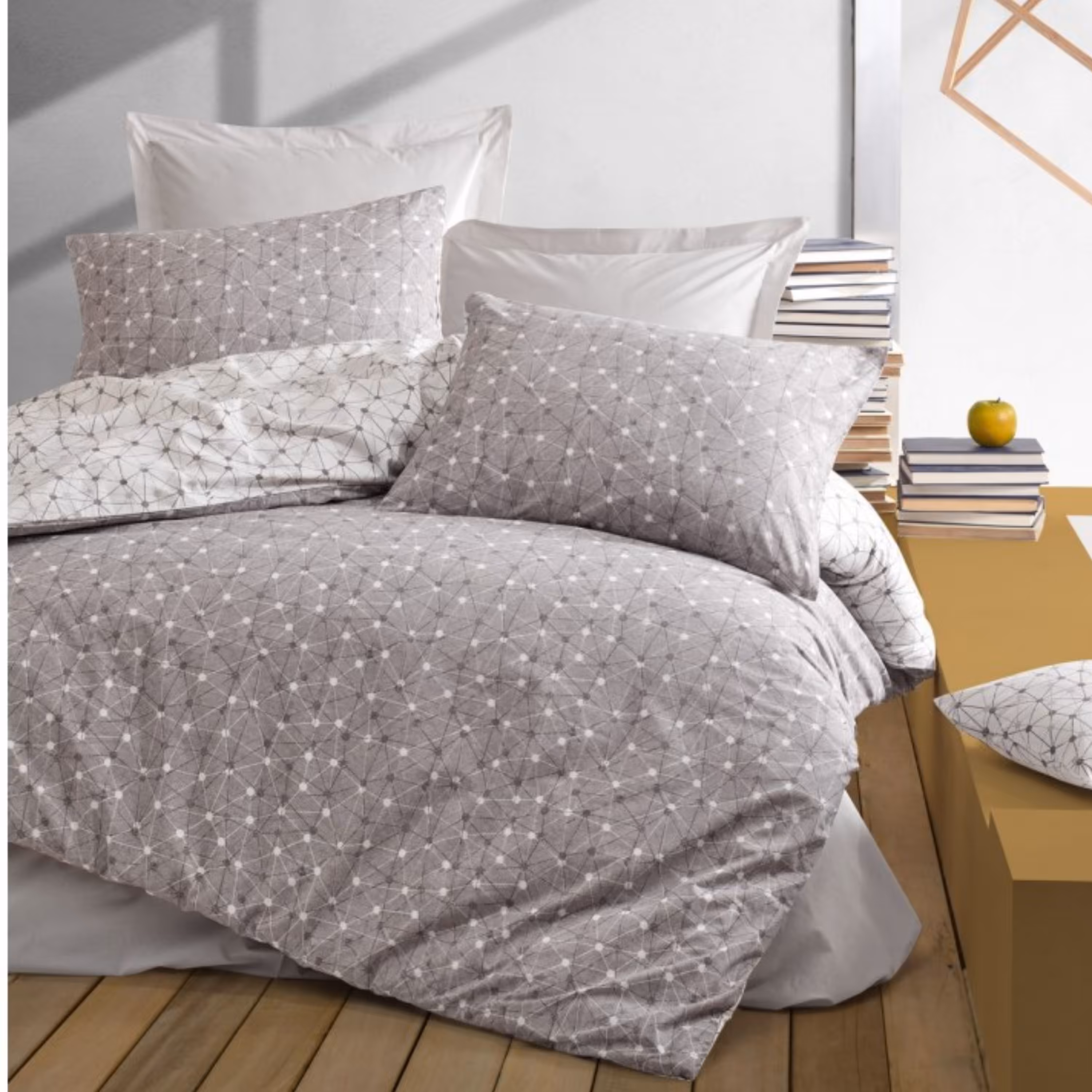 ست ملحفه کاتن باکس مدل Minimal Mottle Vizon دو نفره 4 تکه