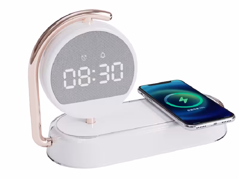 شارژر بی سیم، چراغ خواب و ساعت زنگ‌دار K01T