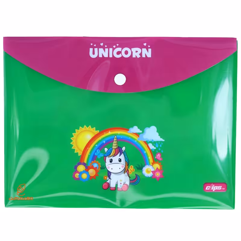 پوشه دکمه دار A5 طرح یونی کورن و خورشید 152 کلیپس