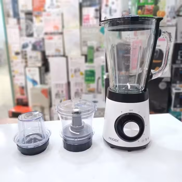 آسیاب خلوط کن خردکن 3 کاره مودکس انگلستان  توان مصرفی 500 وات  جنس پارچ از پیرکس 