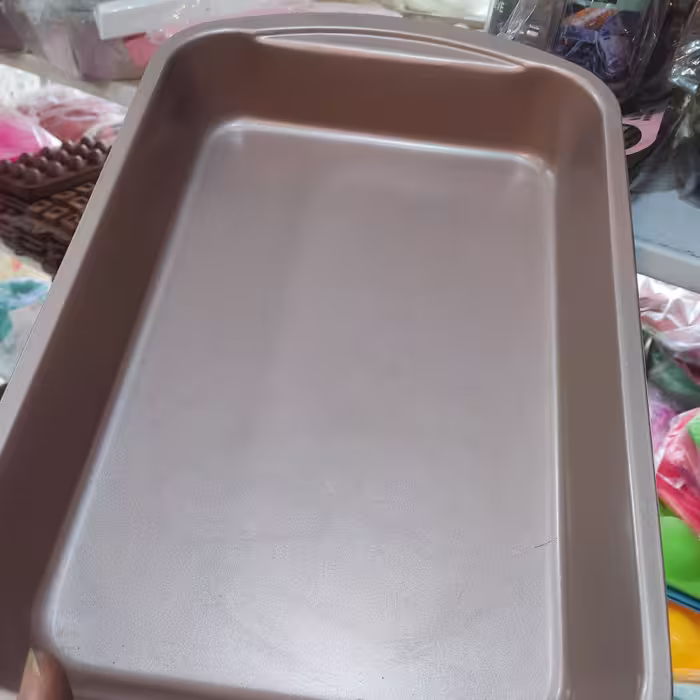 تابه مستطیل فلزی با روکش تفلون وزن 650 گرم ابعاد 25×39