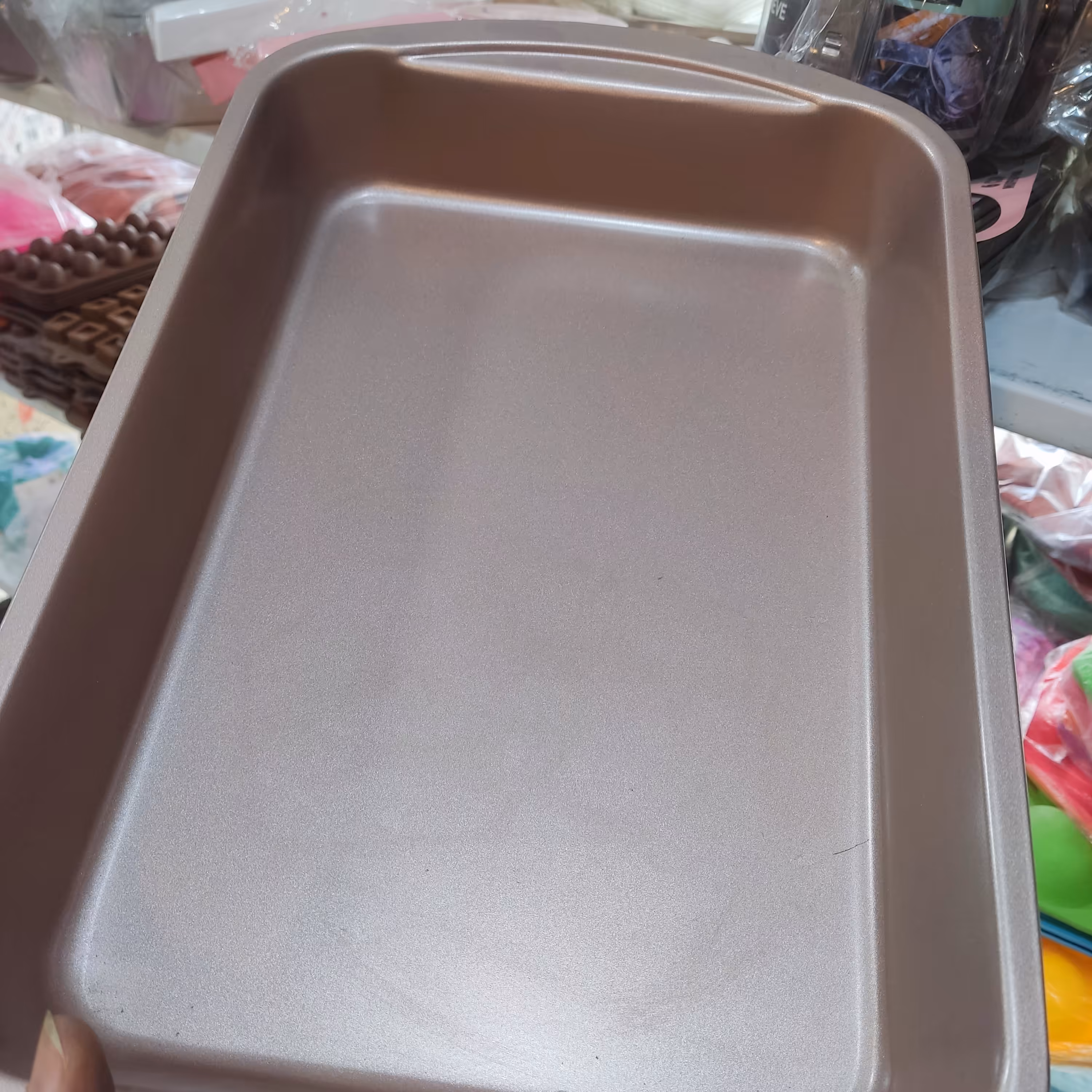 تابه مستطیل فلزی با روکش تفلون وزن 650 گرم ابعاد 25×39