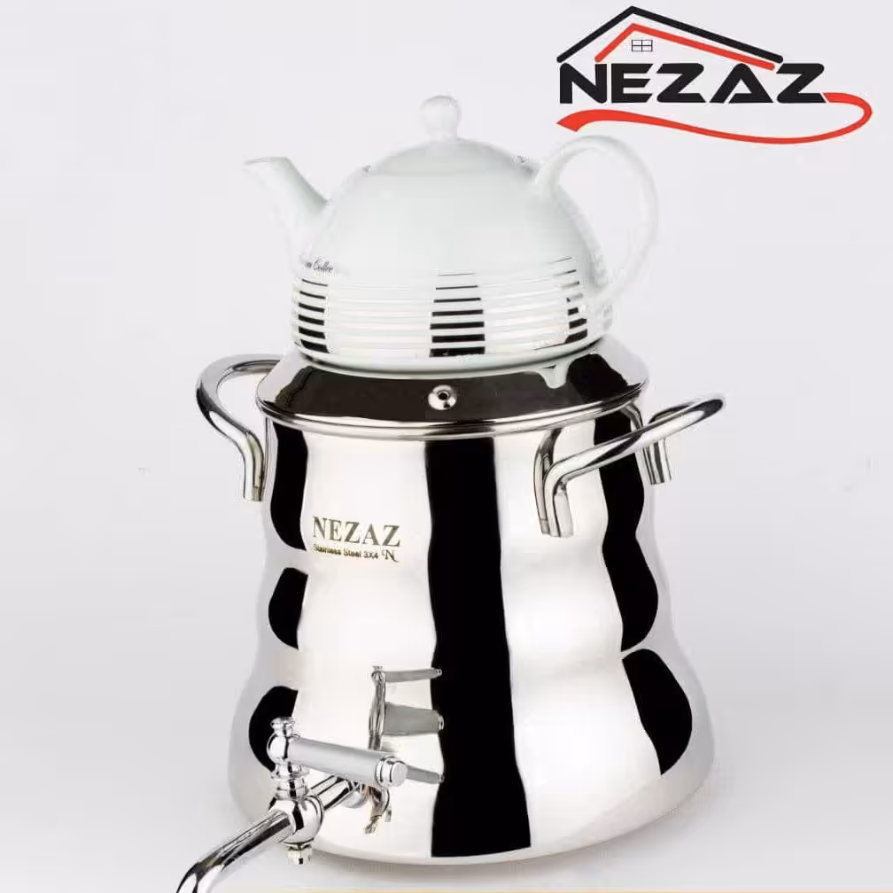 کتری قوری نزاز کد 4034  ----- 6 لیتر هرمی کلاسیک  