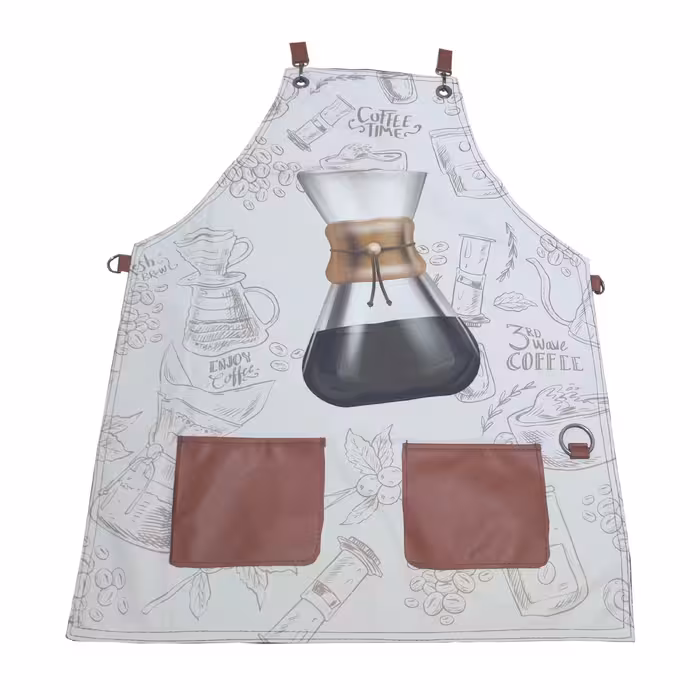 پیش بند باریستا رنگ کرم با کیفیت عالی