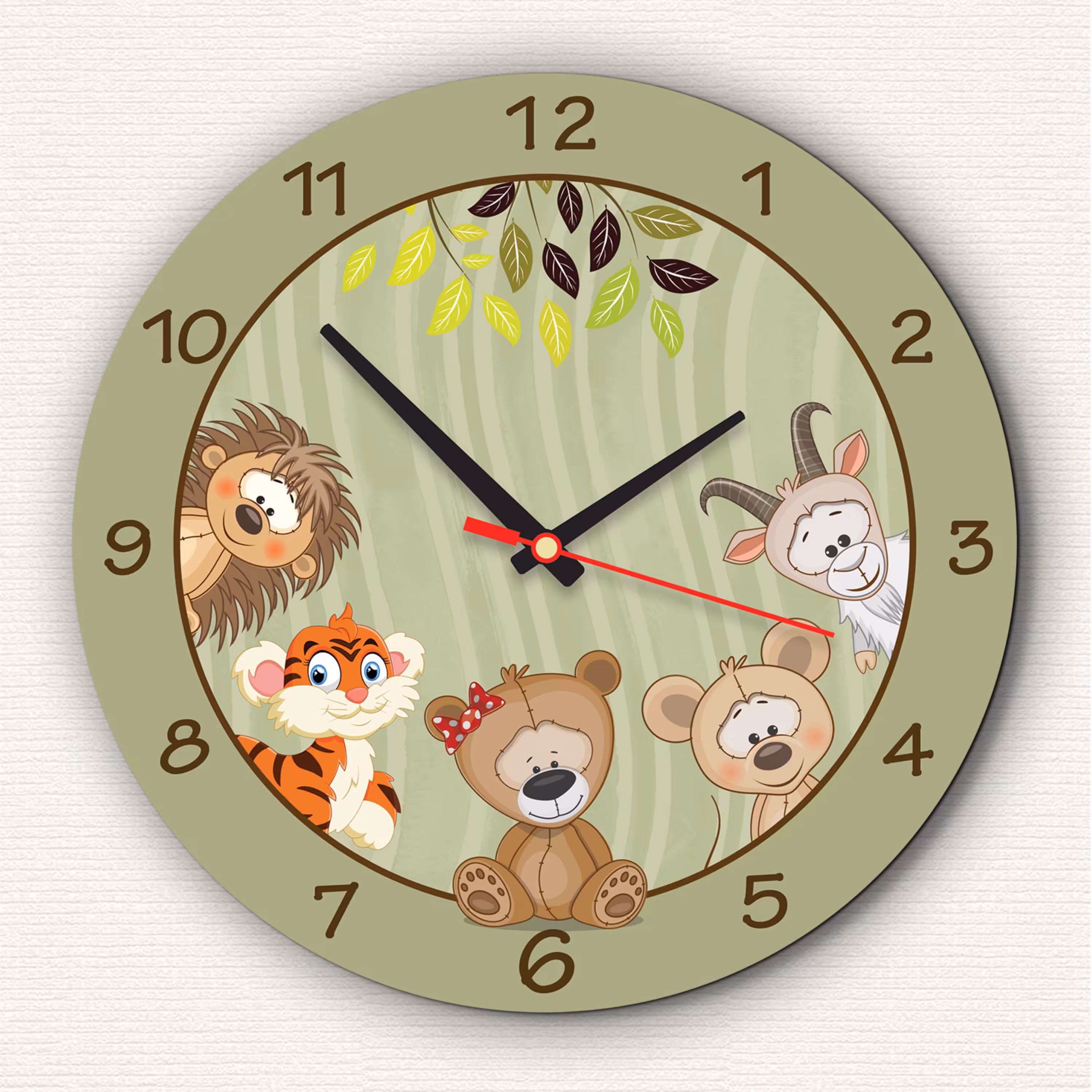 ساعت دیواری فانتزی اتاق کودک مدل حیوانات عروسکی کد 001 مان لیزر