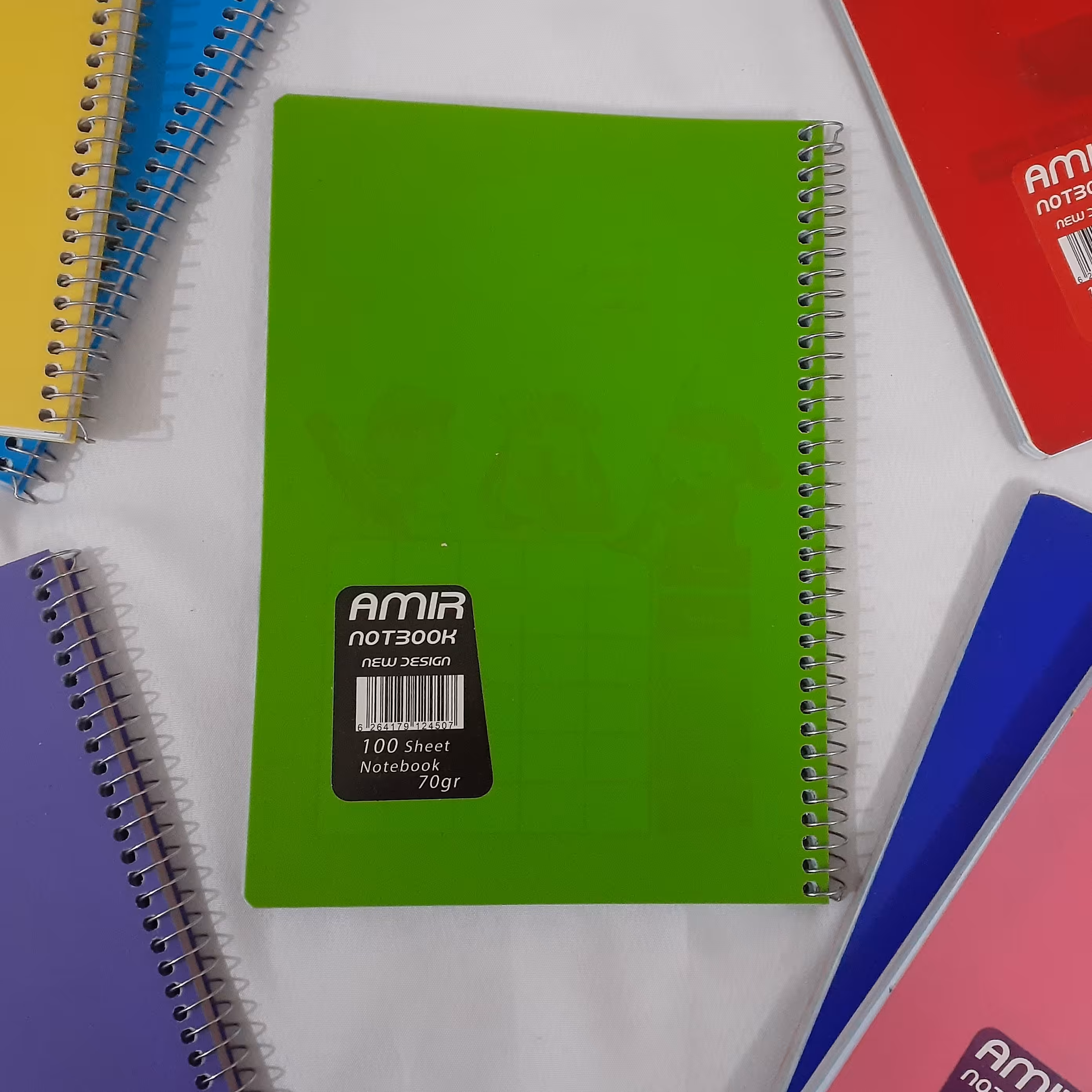 دفتر سیمی طلقی رنگی 100 برگ امیر